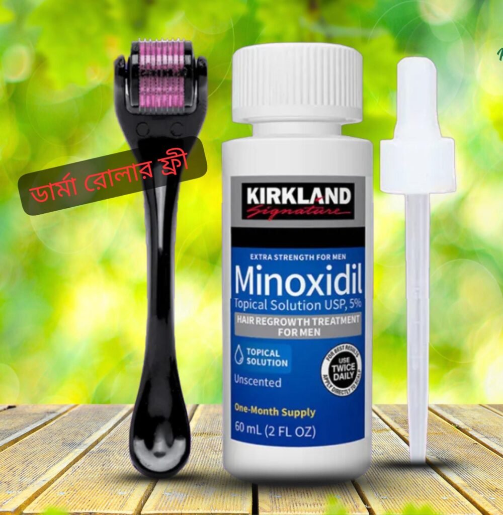 Kirkland Minoxidil 5% 60+60+60=180ml + DRS 1piece Derma Roller